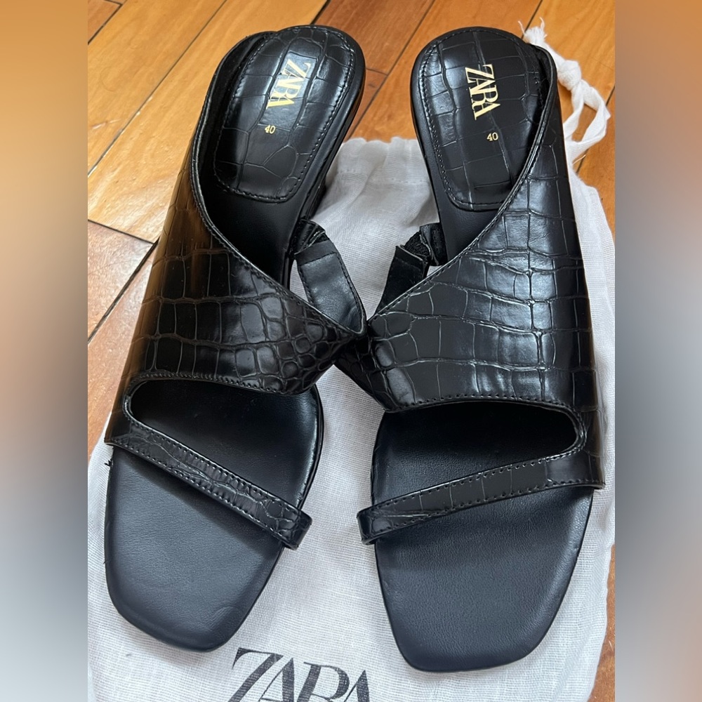 ZARA Geometric Heel Sandals